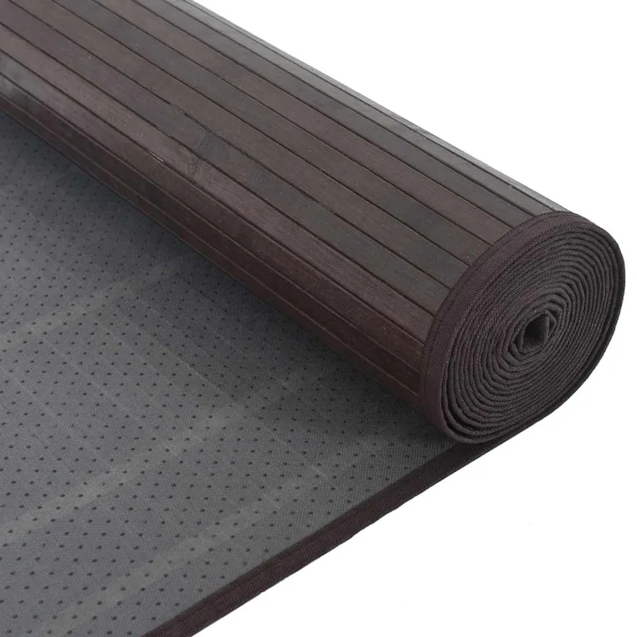 Tapis rectangulaire marron foncé 80x1000 cm bambou - 5