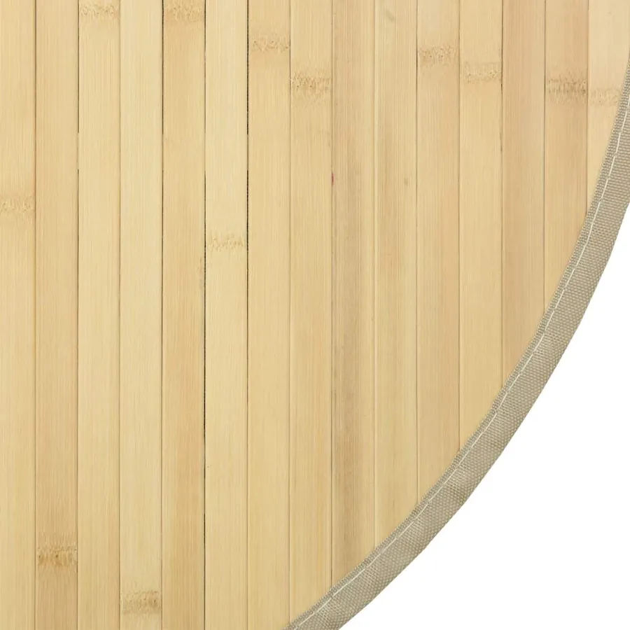 Tapis rond naturel clair 60 cm bambou - 6
