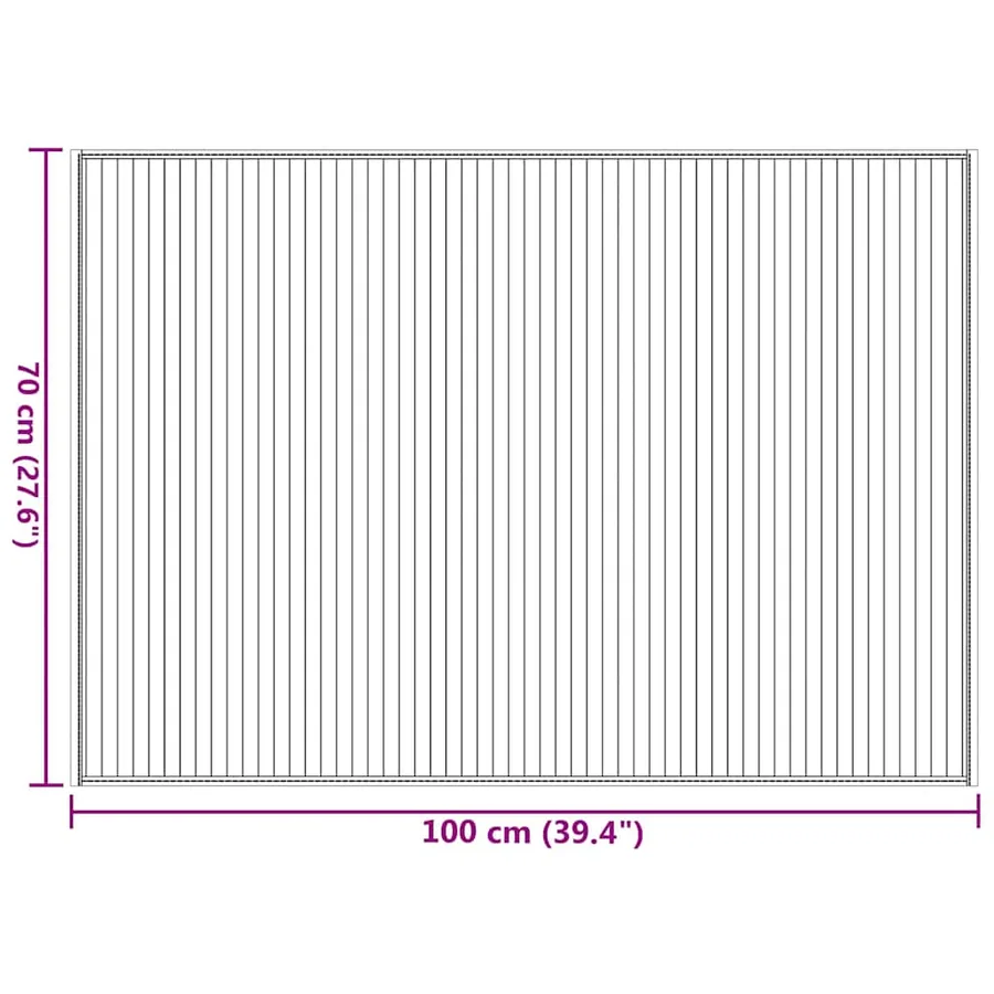 Tapis rectangulaire marron 70x100 cm bambou - 8