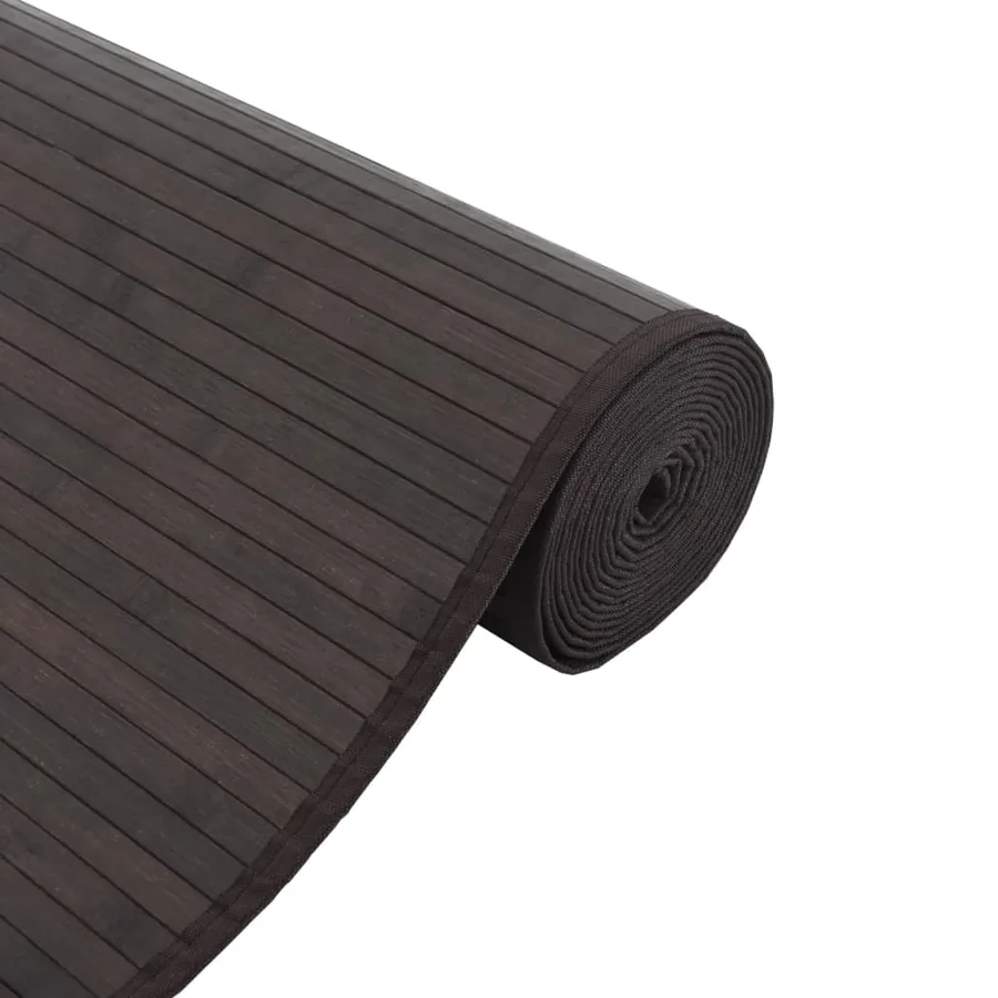 Tapis rectangulaire marron foncé 70x500 cm bambou - 4