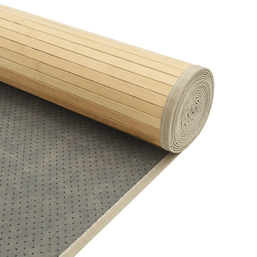 Tapis rectangulaire naturel clair 70x500 cm bambou - 5