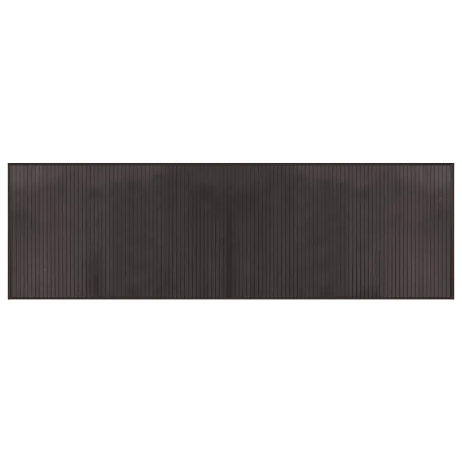 Tapis rectangulaire marron foncé 60x200 cm bambou - 2