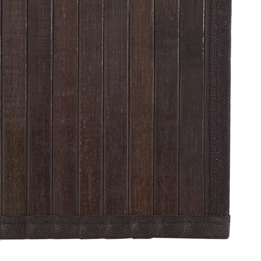 Tapis rectangulaire marron foncé 60x200 cm bambou - 6