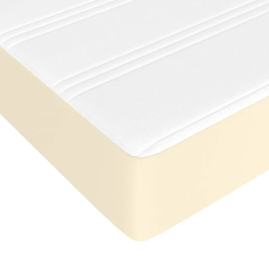 Sommier à lattes de lit avec matelas Crème 90x190 cm Similicuir - 8