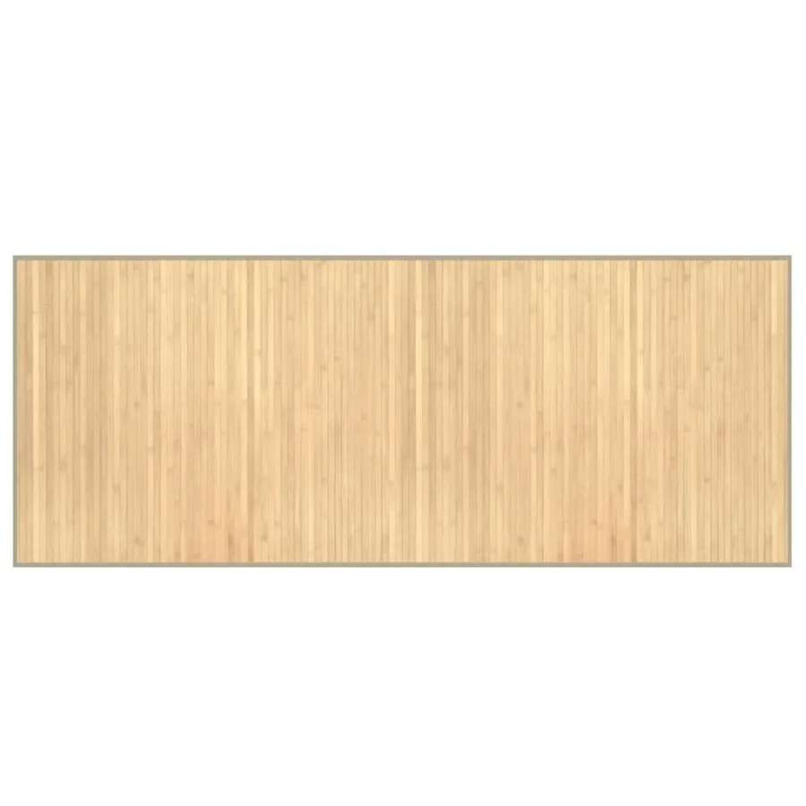 Tapis rectangulaire naturel clair 80x200 cm bambou - 2