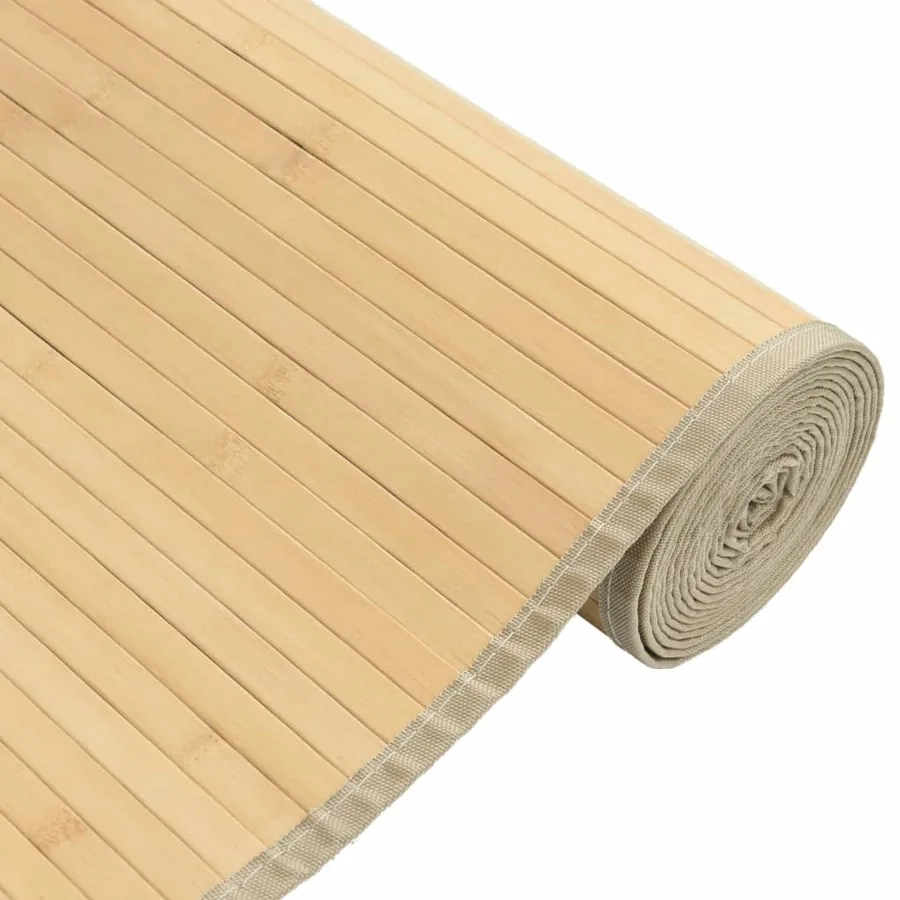 Tapis rectangulaire naturel clair 80x200 cm bambou - 4