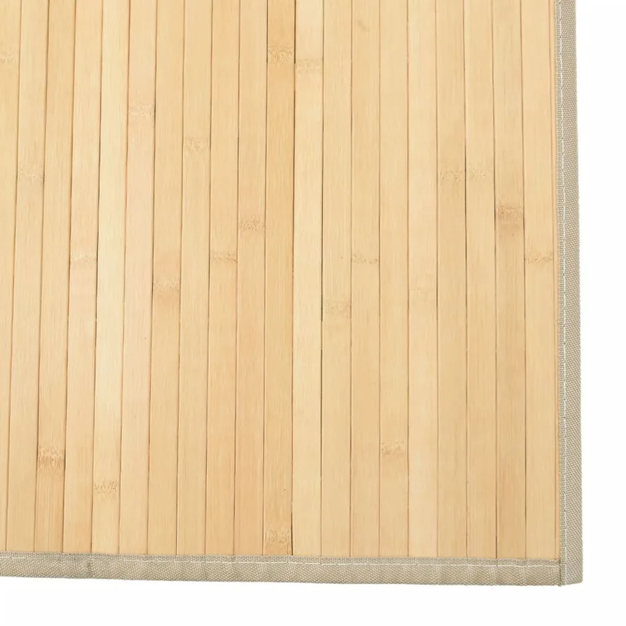 Tapis rectangulaire naturel clair 80x200 cm bambou - 6