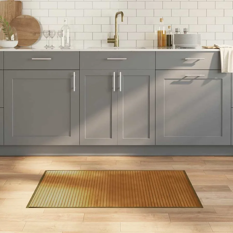 Tapis rectangulaire marron 60x100 cm bambou