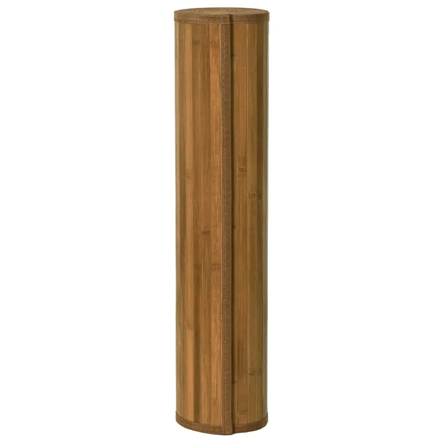 Tapis rectangulaire marron 60x100 cm bambou - 3