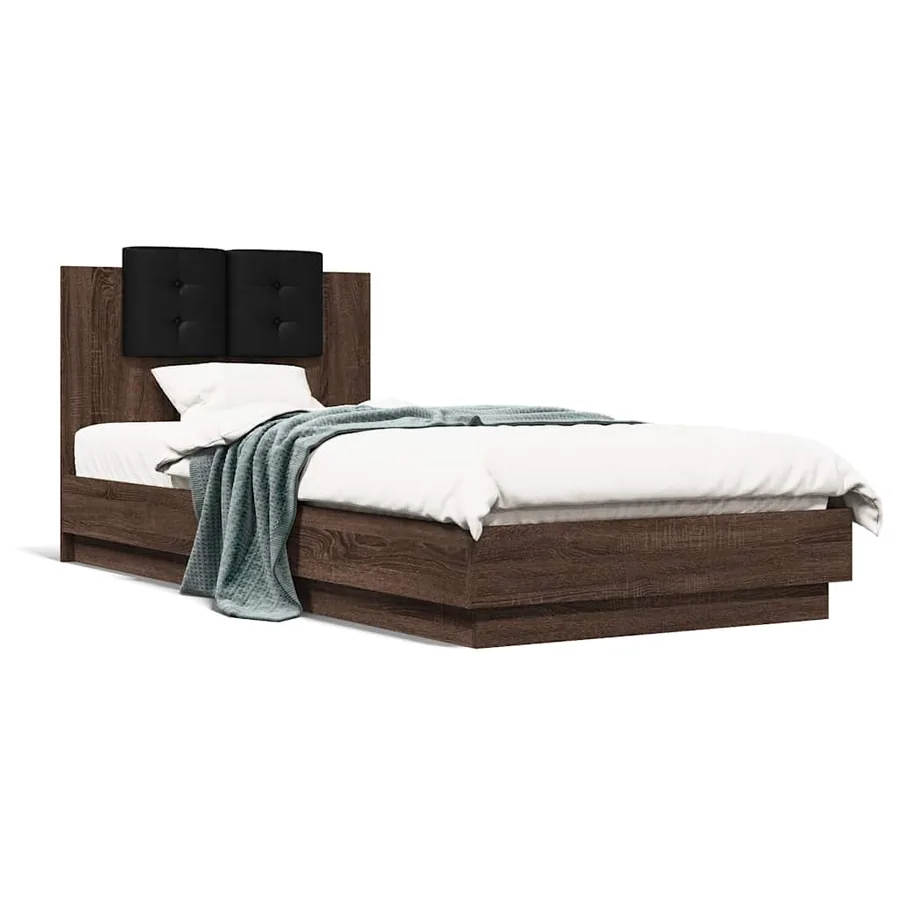 Cadre de lit sans matelas chêne marron 90x200 cm