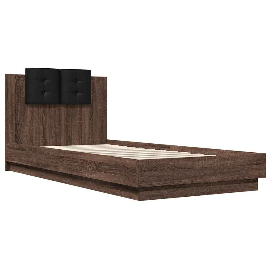 Cadre de lit sans matelas chêne marron 90x200 cm - 2