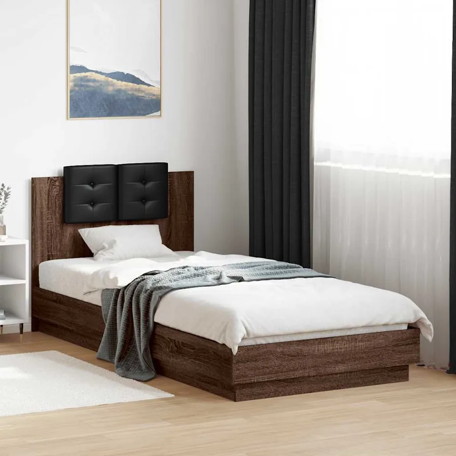 Cadre de lit sans matelas chêne marron 90x200 cm - 3