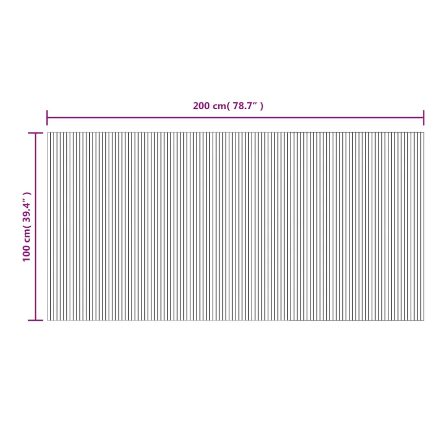 Tapis rectangulaire naturel clair 100x200 cm bambou - 8