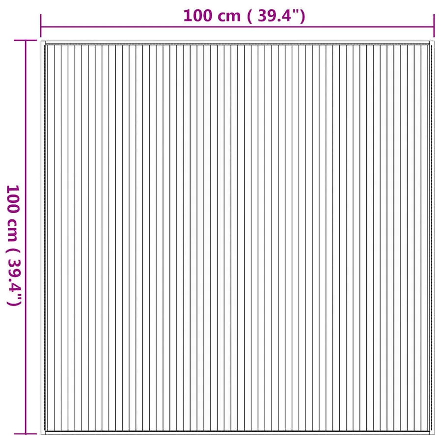 Tapis carré naturel 100x100 cm bambou - 8