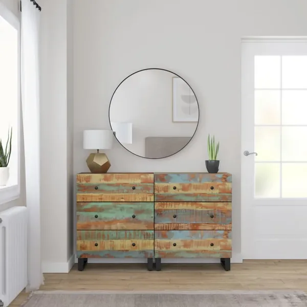 Buffets 2 pcs 60x33x75 cm Bois massif de récupération