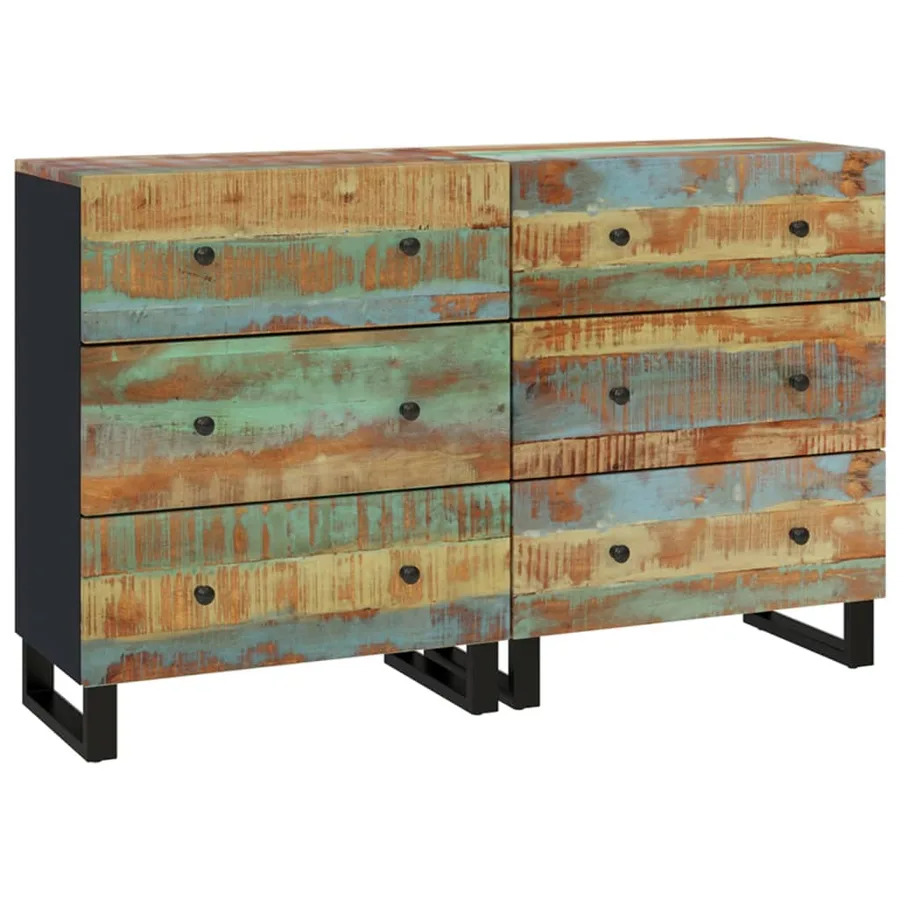 Buffets 2 pcs 60x33x75 cm Bois massif de récupération - 2