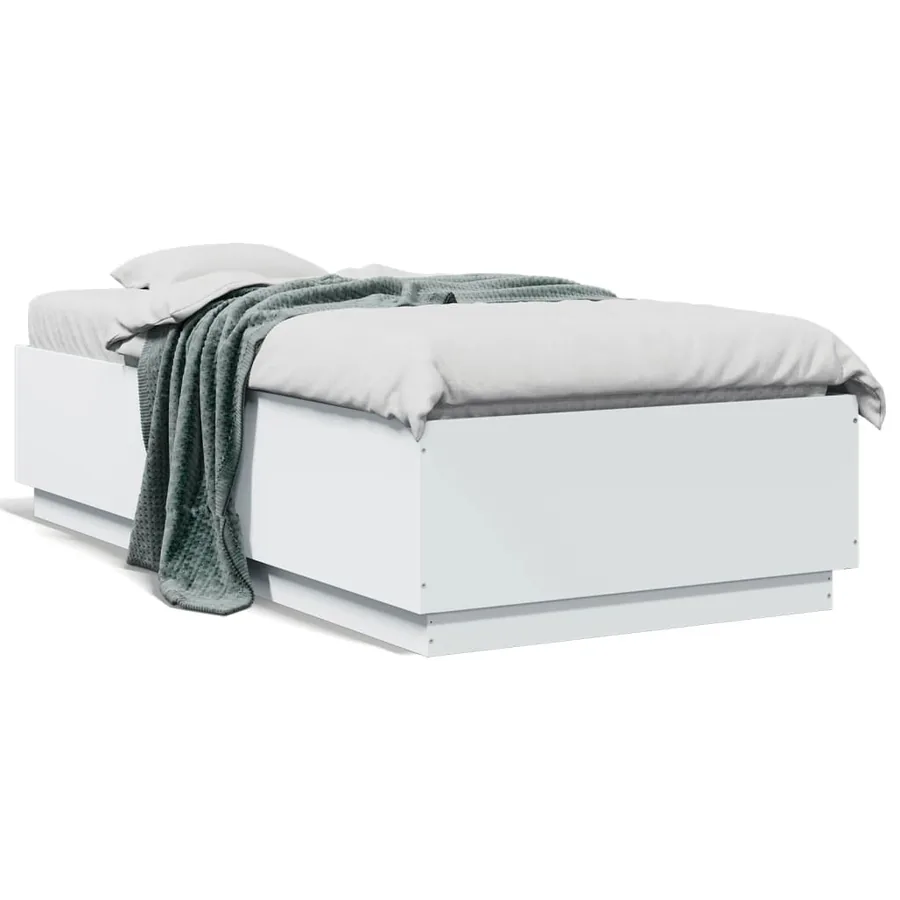 Cadre de lit sans matelas blanc 75x190 cm - 2
