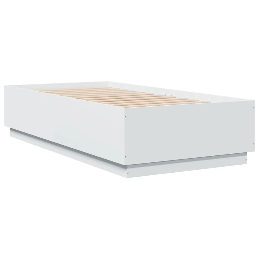 Cadre de lit sans matelas blanc 75x190 cm - 6