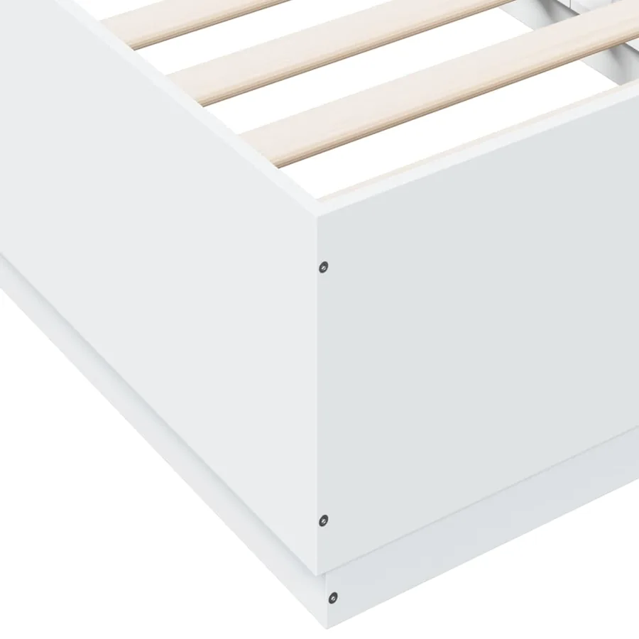 Cadre de lit sans matelas blanc 75x190 cm - 7