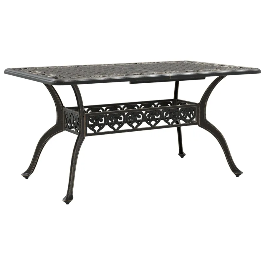 Ensemble à manger de jardin 7 pcs bronze aluminium coulé - 3