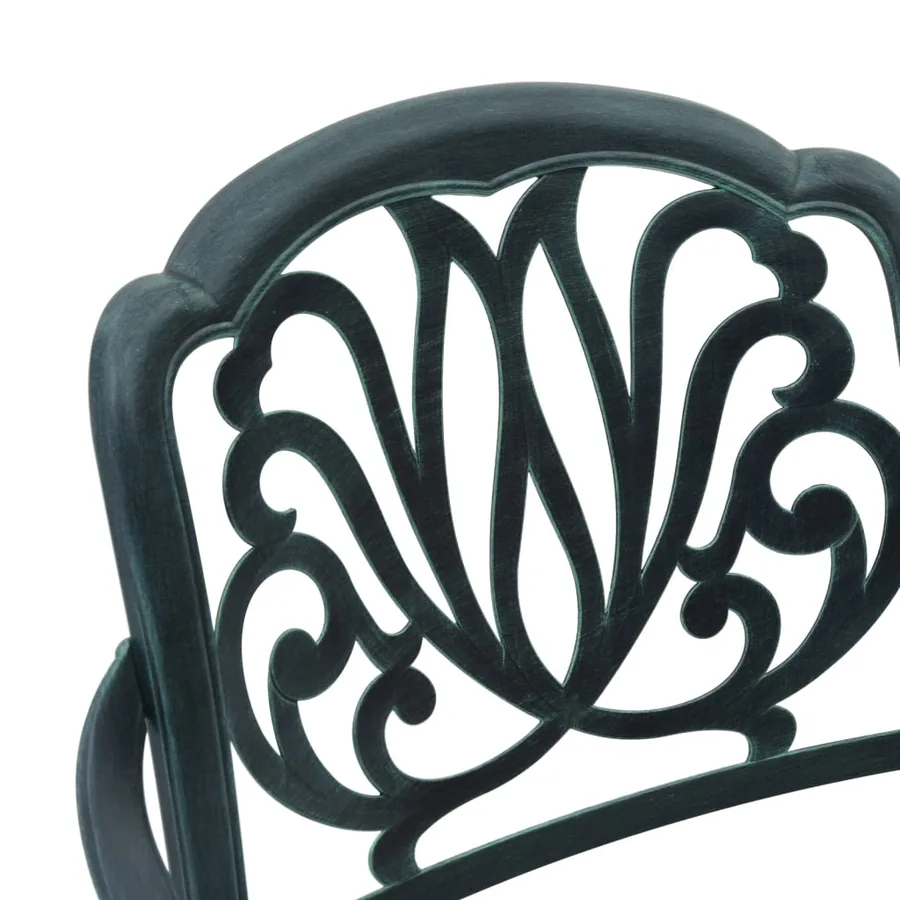 Ensemble de bistro 3 pcs vert aluminium coulé - 9