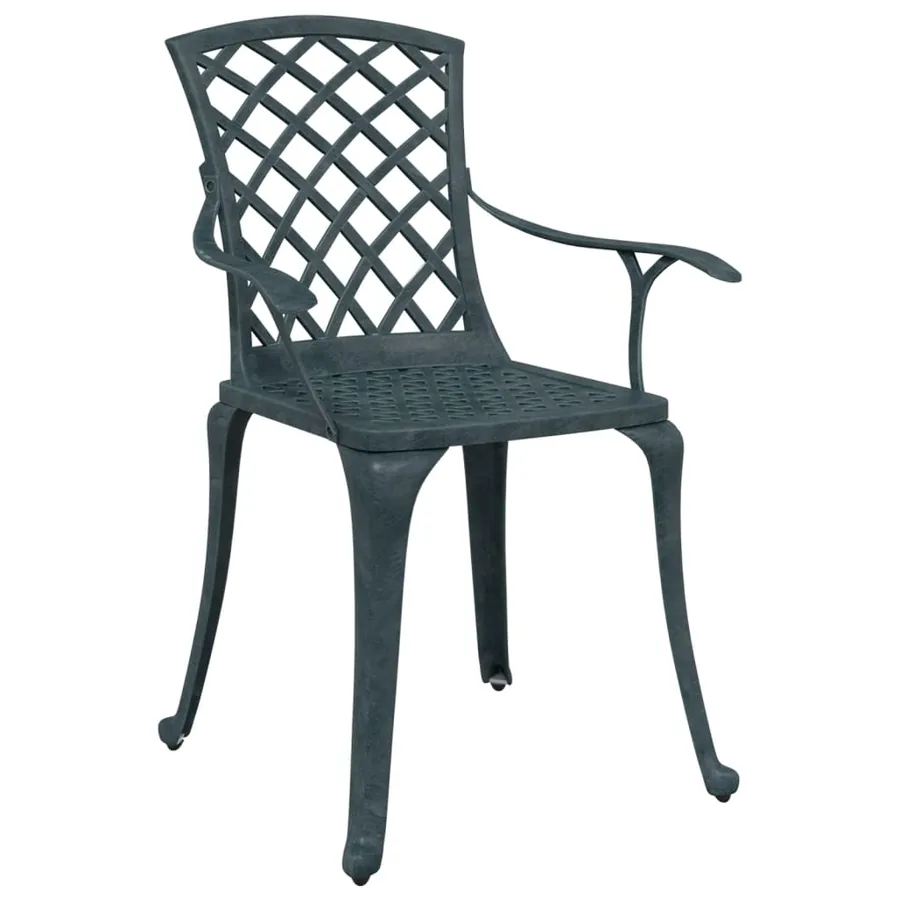 Ensemble de bistro 3 pcs vert aluminium coulé - 7
