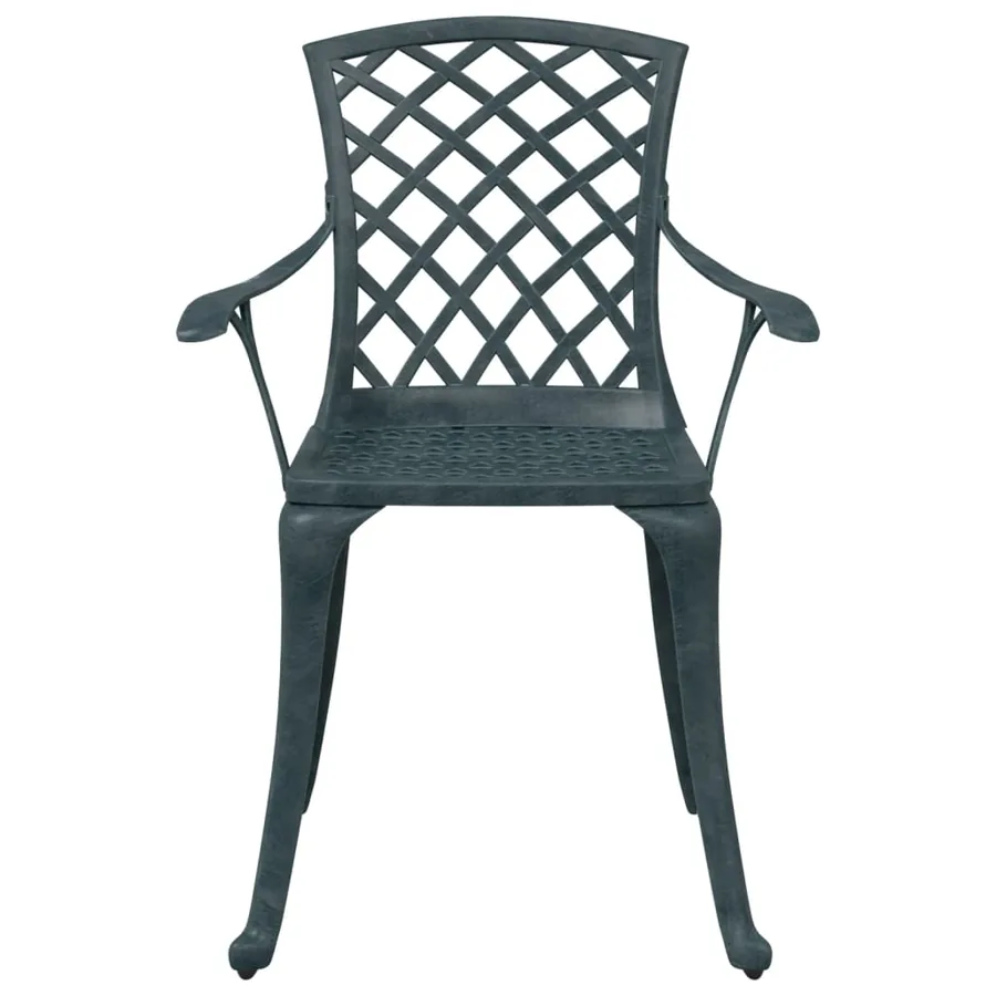 Ensemble de bistro 3 pcs vert aluminium coulé - 8