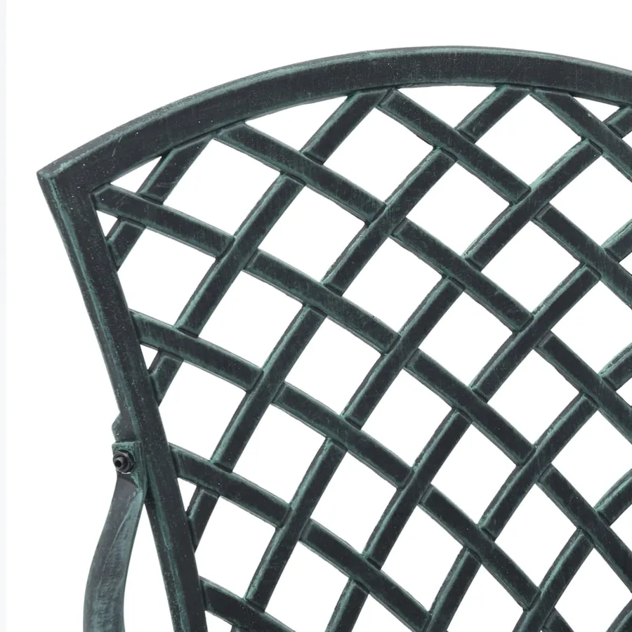 Ensemble de bistro 3 pcs vert aluminium coulé - 9