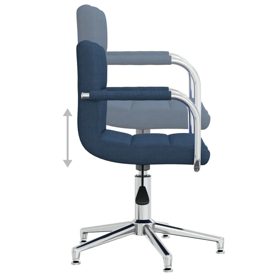 Chaise pivotante de salle à manger Bleu Tissu - 5