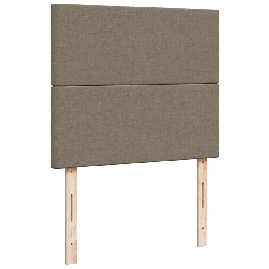 Sommier à lattes de lit matelas et LED taupe 120x190 cm tissu - 9