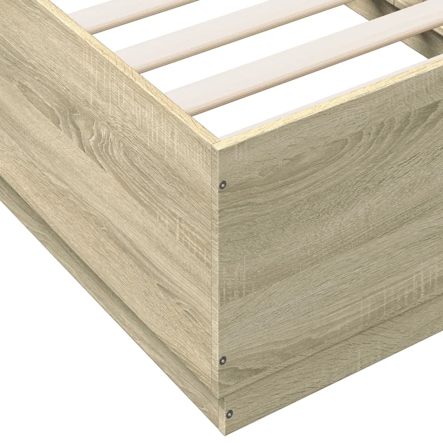 Cadre de lit sans matelas chêne sonoma 90x190 cm - 7
