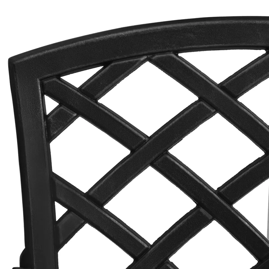 Ensemble à manger de jardin 5 pcs noir aluminium coulé - 9