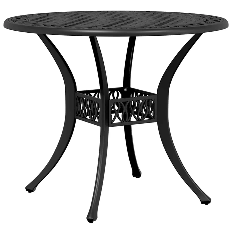 Ensemble de bistro 3 pcs noir aluminium coulé - 3