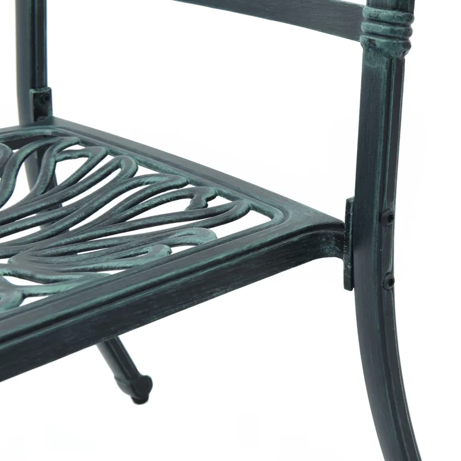 Ensemble à manger de jardin 5 pcs vert aluminium coulé - 10