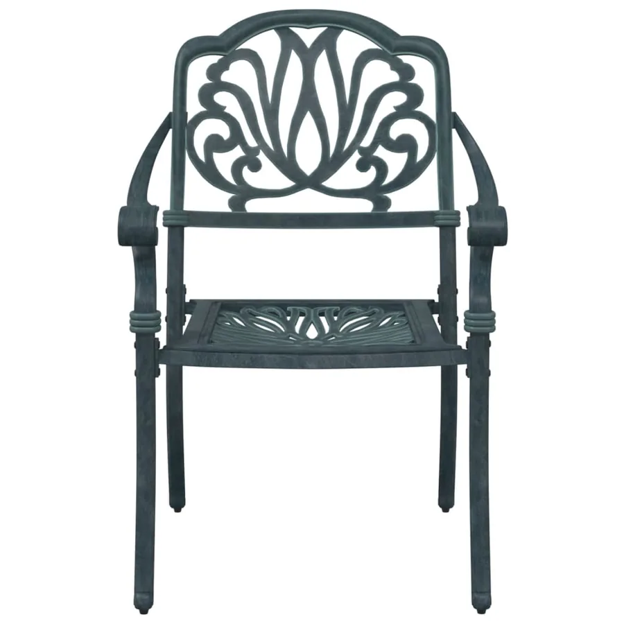 Ensemble à manger de jardin 5 pcs vert aluminium coulé - 8