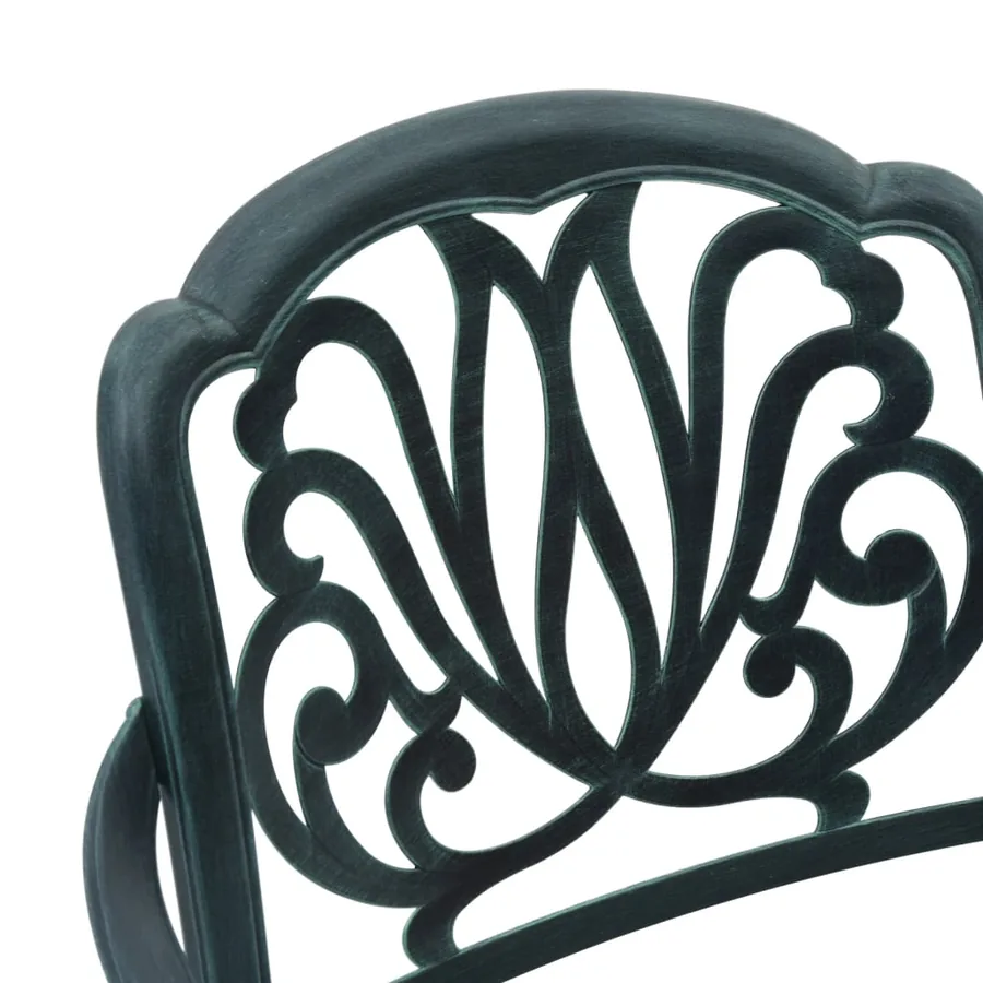Ensemble à manger de jardin 5 pcs vert aluminium coulé - 9