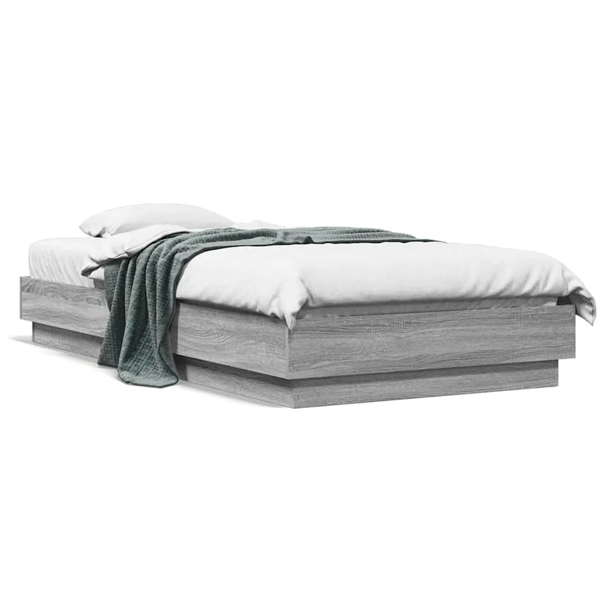 Cadre de lit sans matelas sonoma gris 90x190 cm - 2
