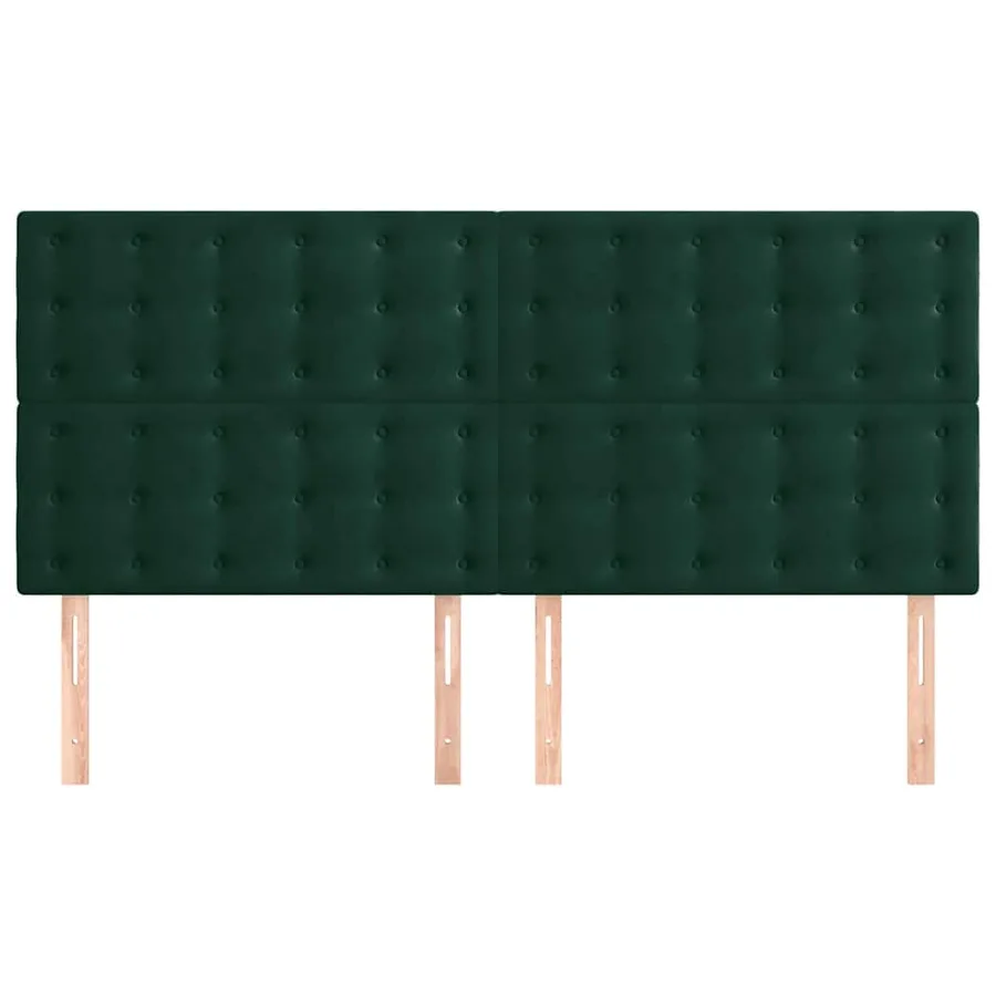 Tête de lit Vert foncé 200x5x118/128 cm Velours - 3