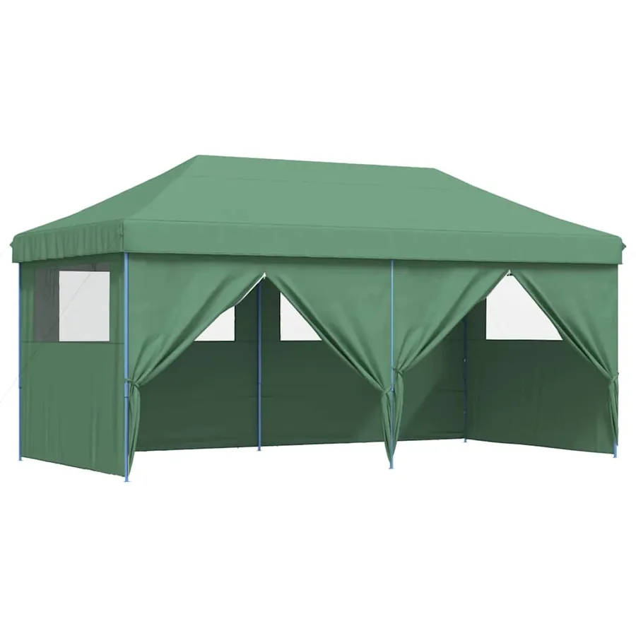 Tente de réception pliable escamotable 4 parois latérales vert - 7