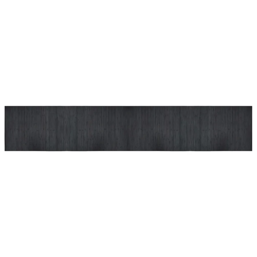 Tapis rectangulaire gris 70x400 cm bambou - 2