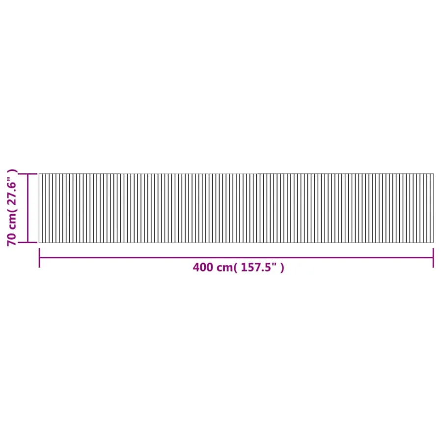 Tapis rectangulaire gris 70x400 cm bambou - 8