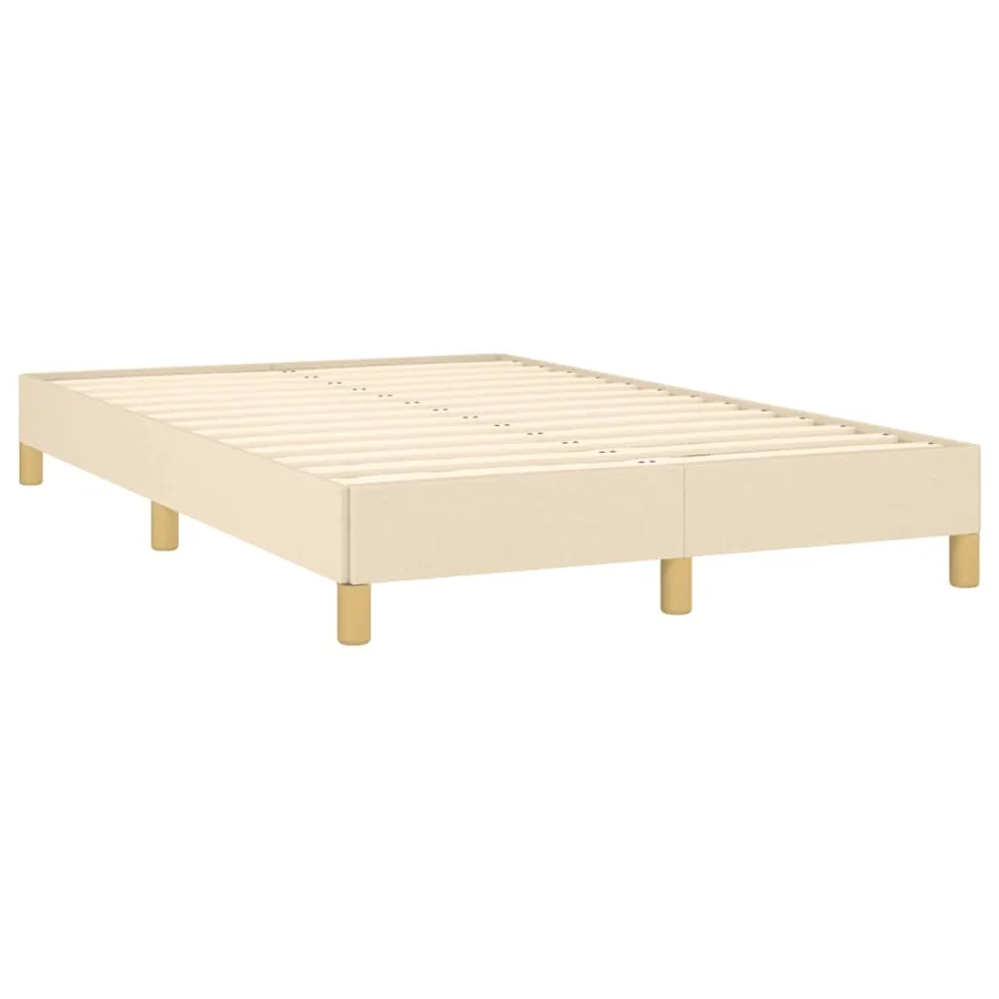Sommier à lattes de lit avec matelas crème 120x190 cm tissu - 4