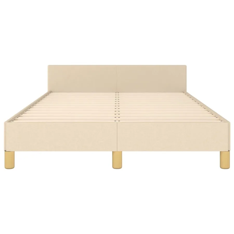 Cadre de lit sans matelas crème 120x190 cm tissu - 6