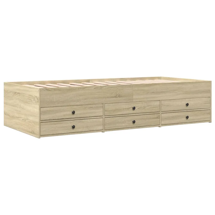 Lit de jour avec tiroirs sans matelas chêne sonoma 75x190 cm - 3
