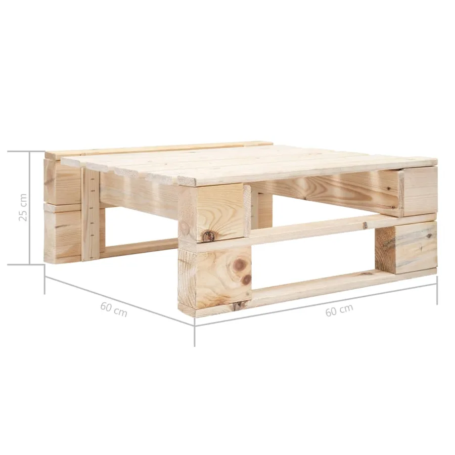 Salon de jardin palette 4pcs avec coussins Bois de pin imprégné - 9