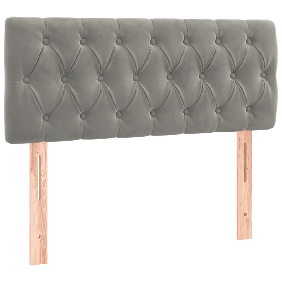Sommier à lattes de lit et matelas gris clair 120x190cm velours - 6
