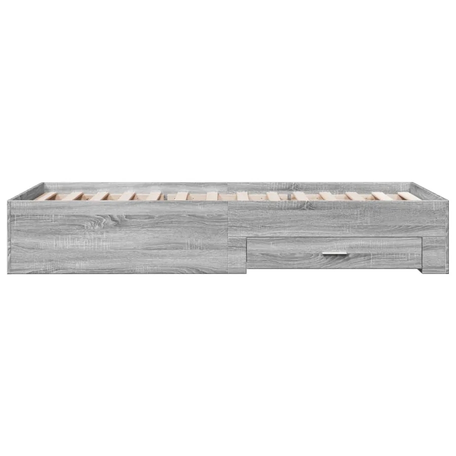 Cadre de lit avec tiroirs sans matelas sonoma gris 90x200 cm - 5