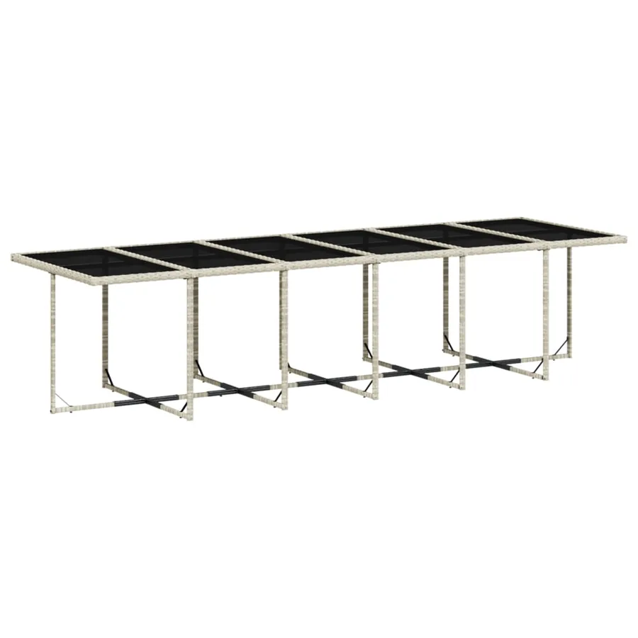 Ensemble à manger de jardin et coussins 13 pcs gris clair rotin - 4