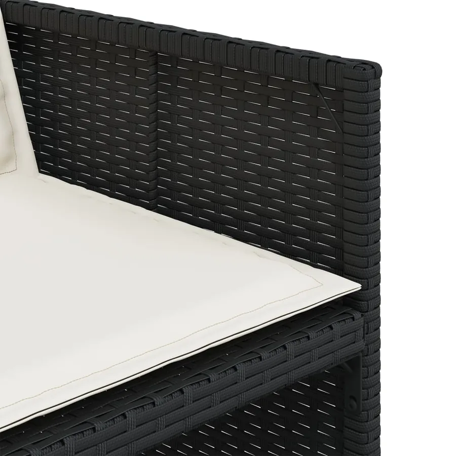 Ensemble à manger de jardin coussins 5pcs Noir Résine tressée - 8