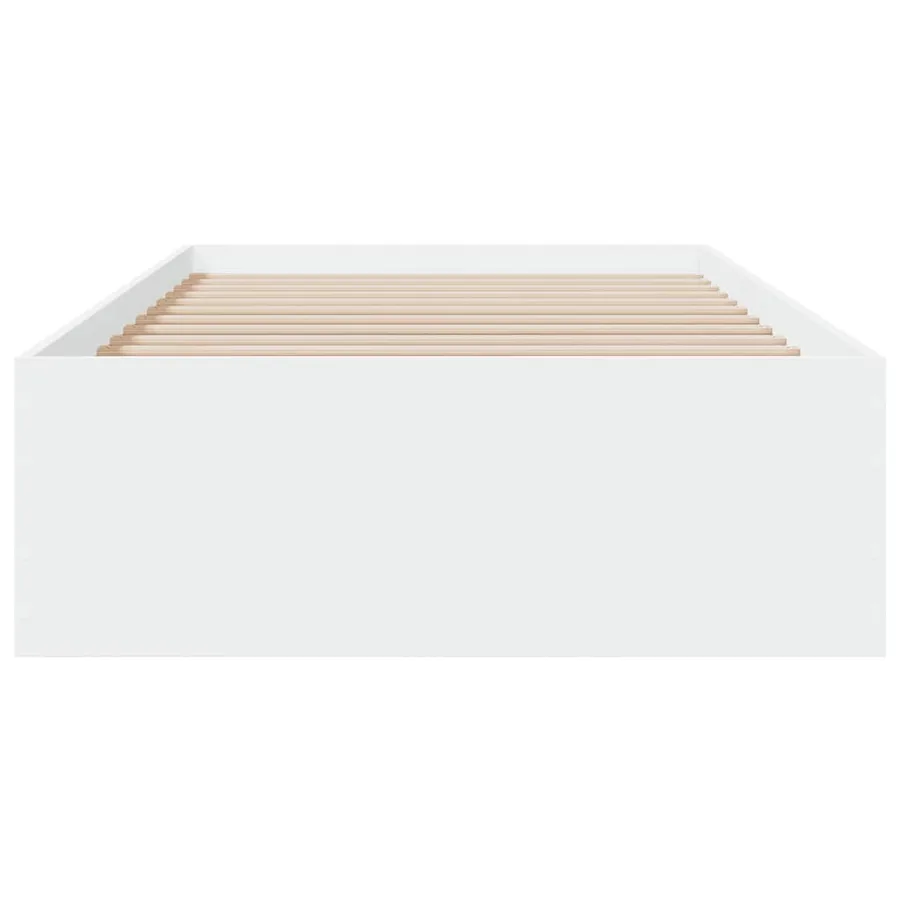 Cadre de lit avec tiroirs sans matelas blanc 100x200 cm - 4